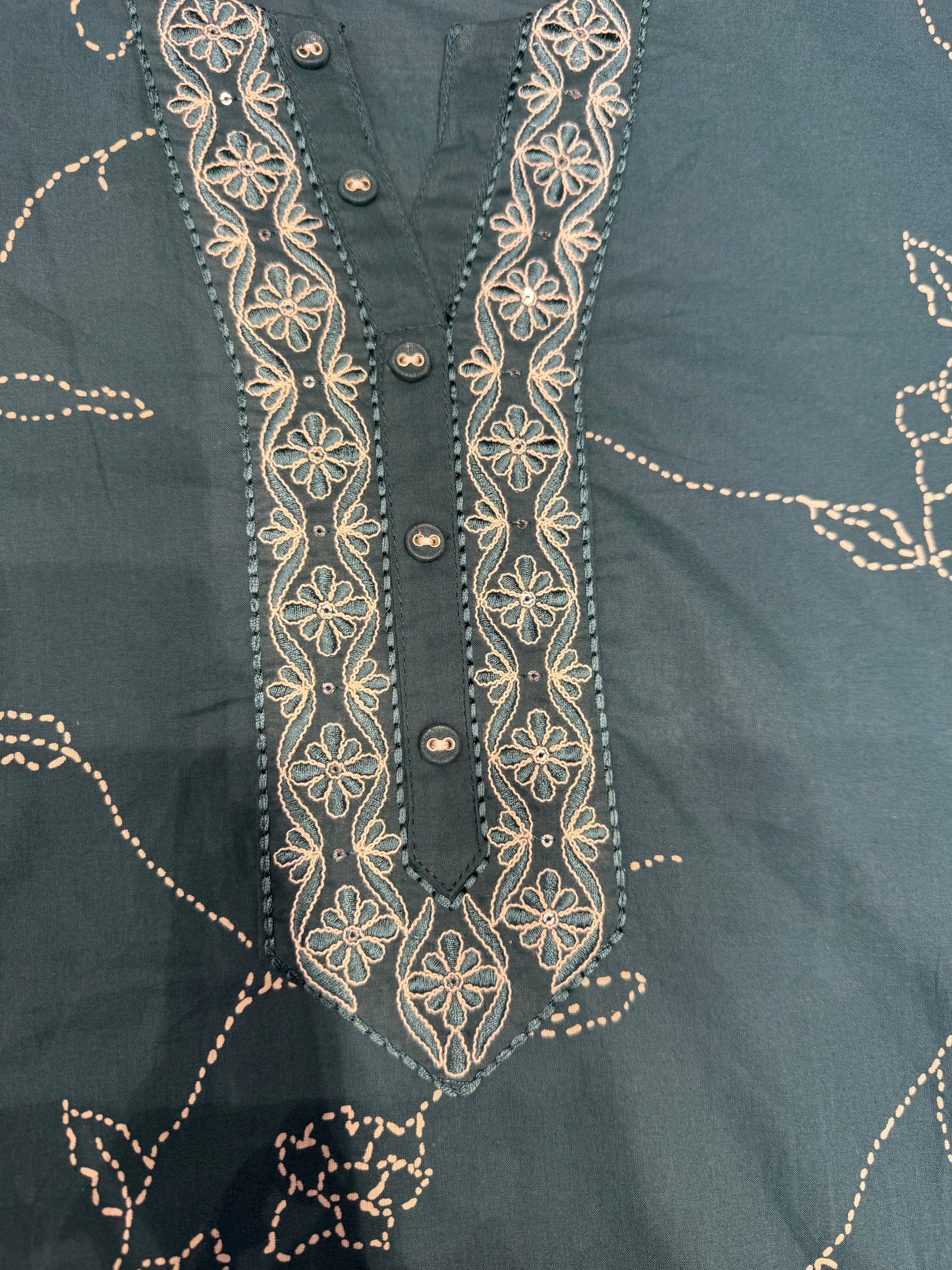 Green Pure Cotton Straight cut Kurti - HSC1151