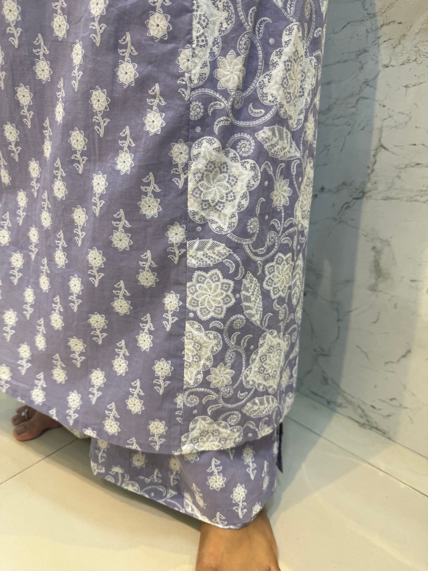 Grey Flap Pant Cotton Salwar set