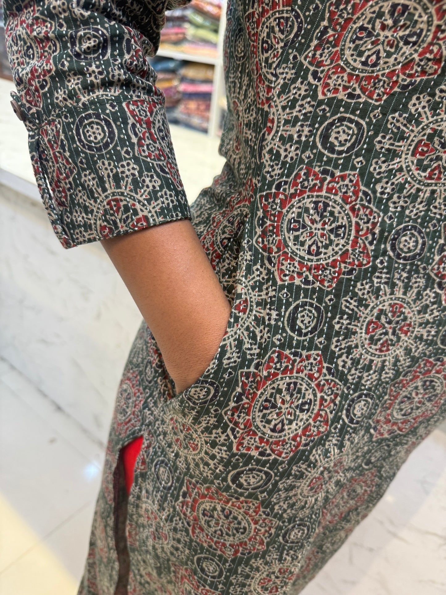 Green Cotton Kurti