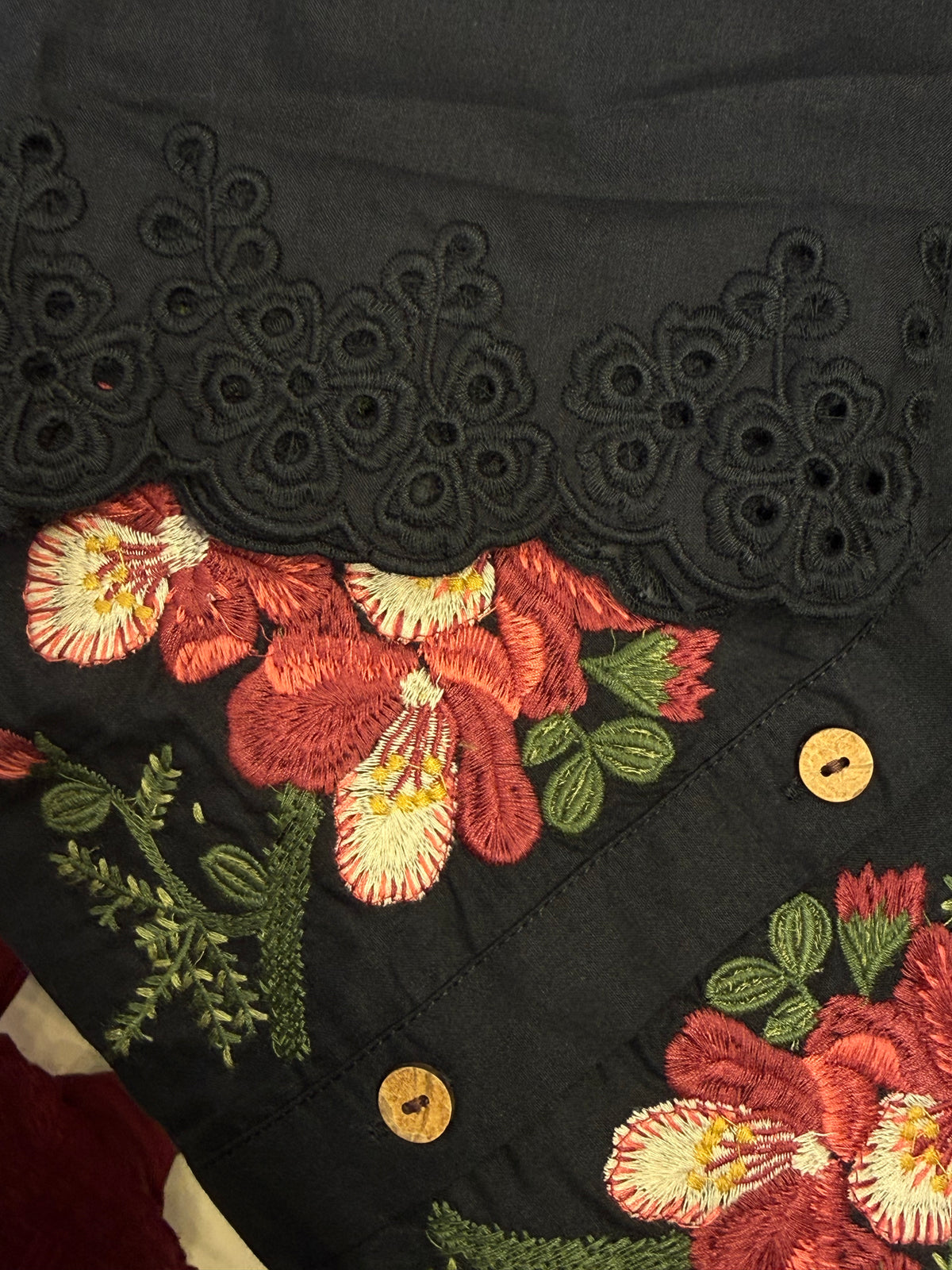 Designer Wear Floral Embroidery Pure Cotton Co-ords Set -HSC1286