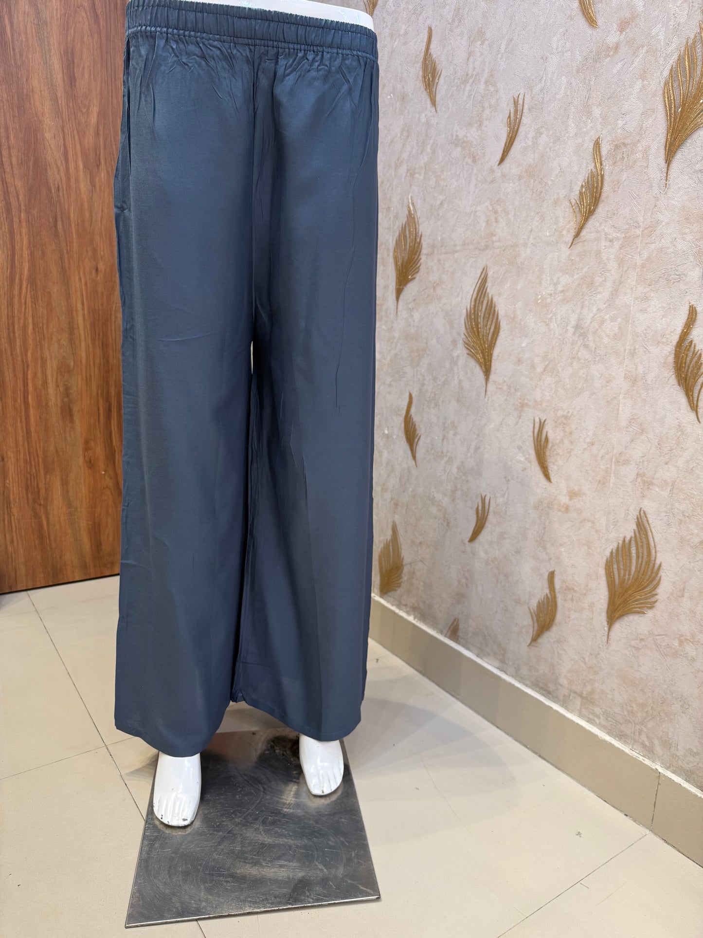 Grey Premium Rayon Palazzo Pant