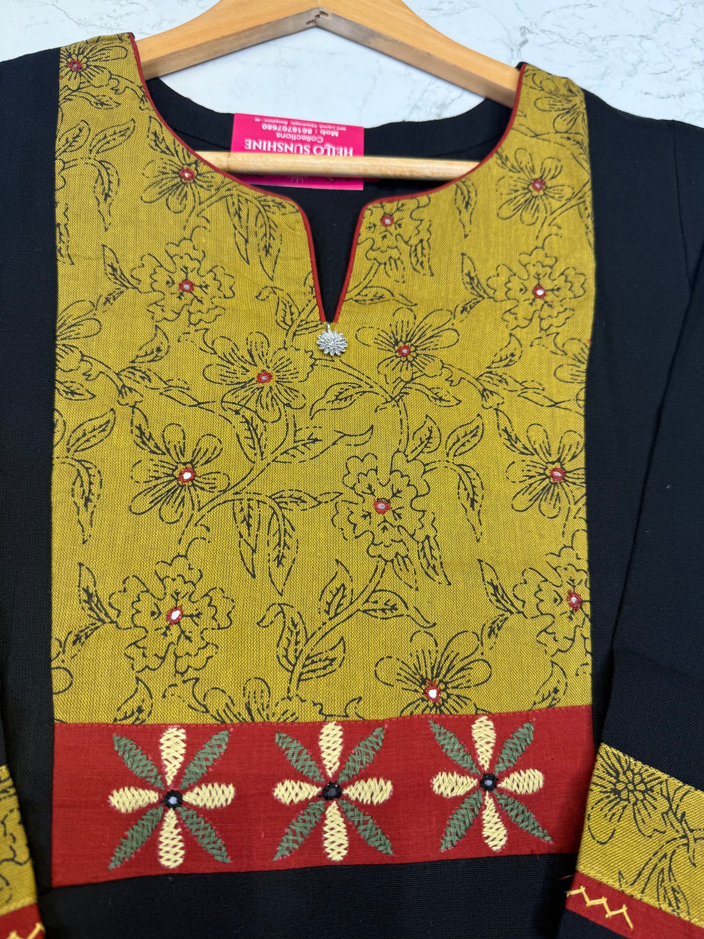 Black Pure Cotton Kurti