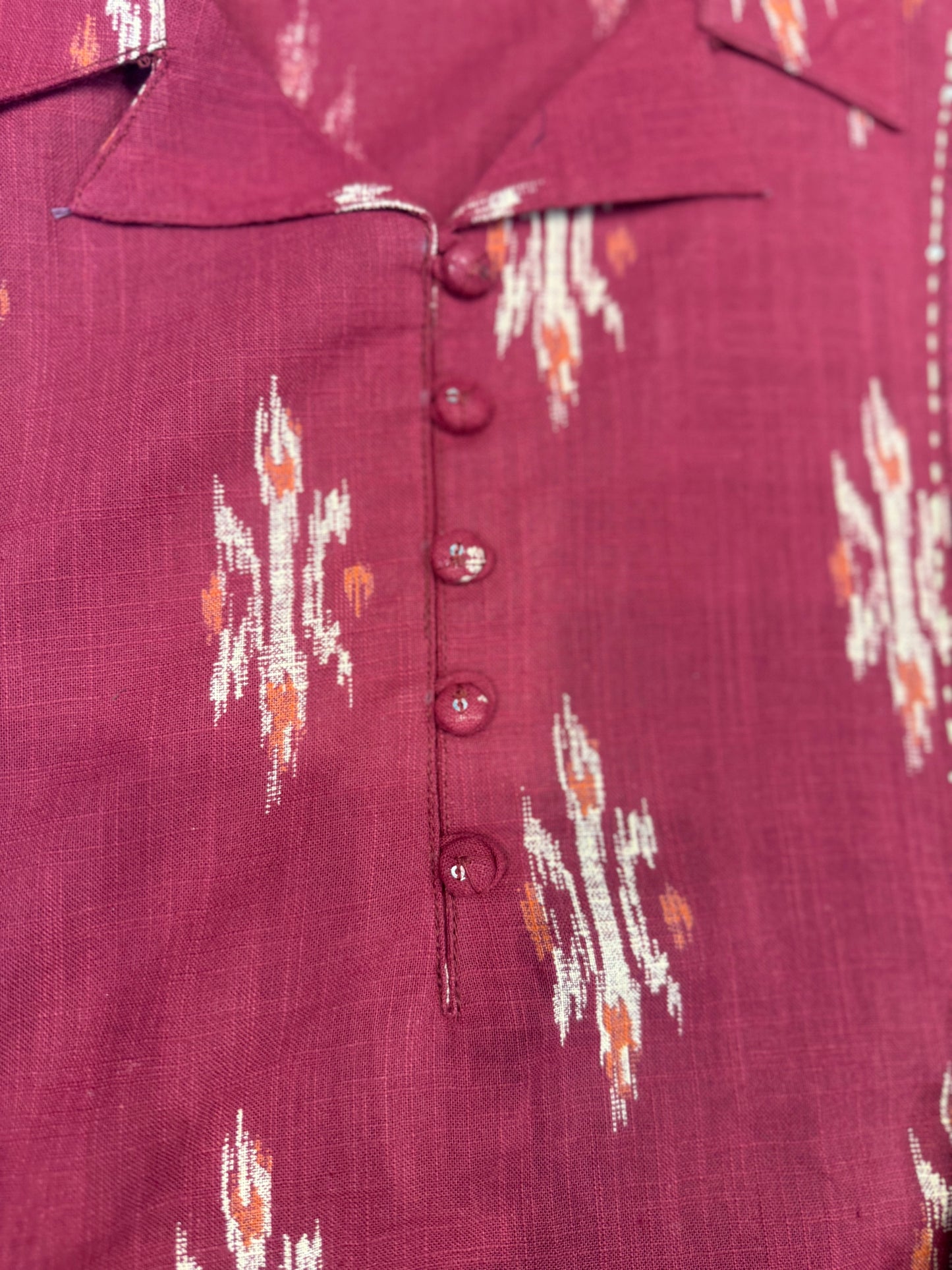 Magenta Pure Cotton Kurti With Pant - HSC1149