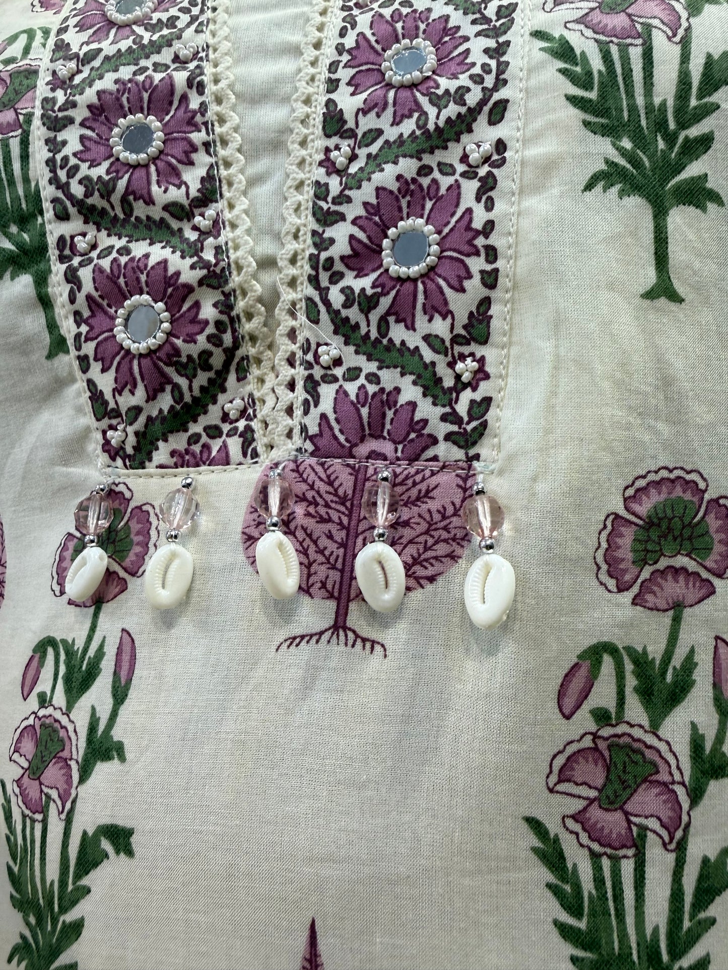White Pure Cotton Kurti With Pant and Dupatta
