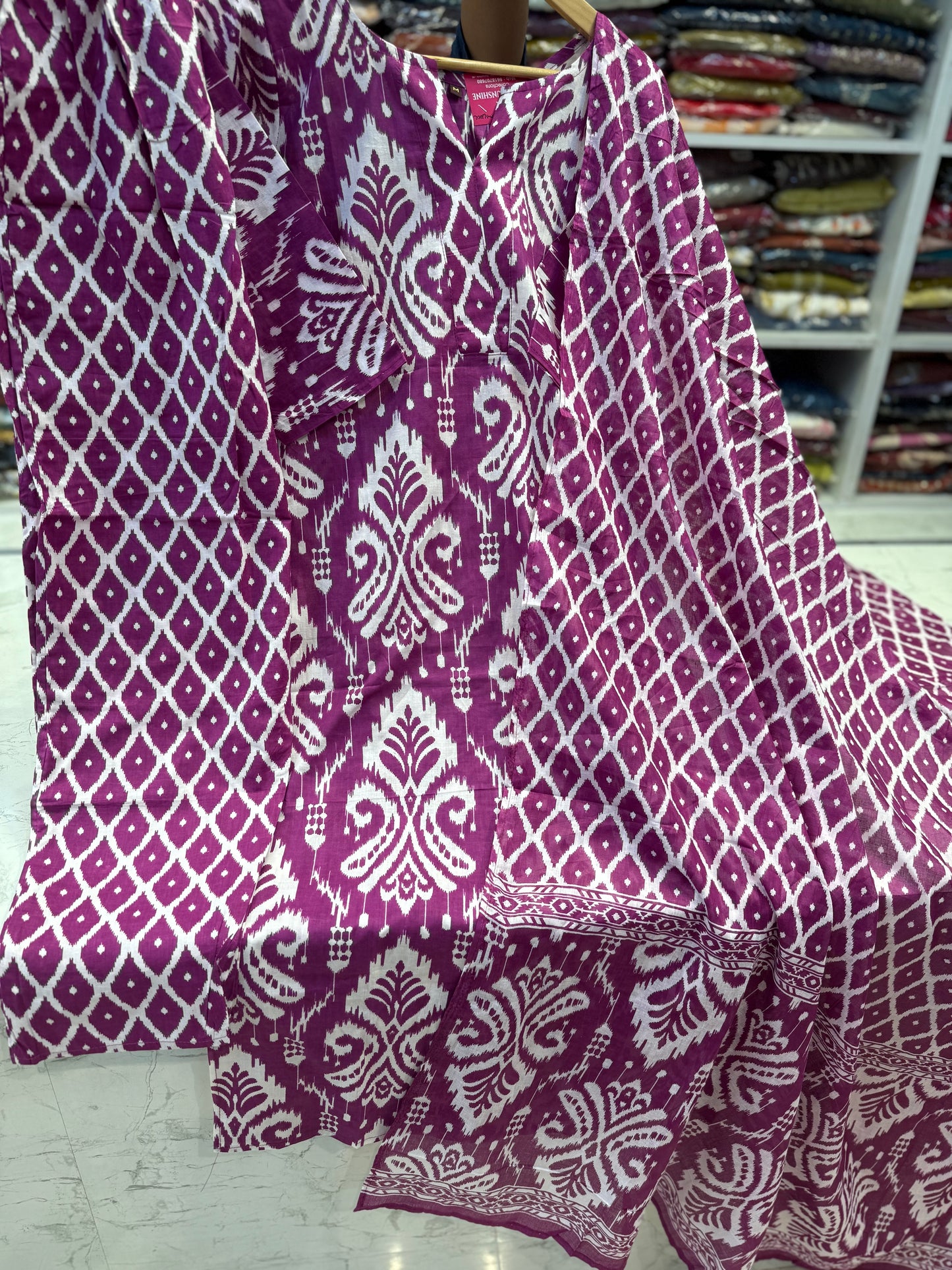 Printed Kurti With Pant and Dupatta-HSC16