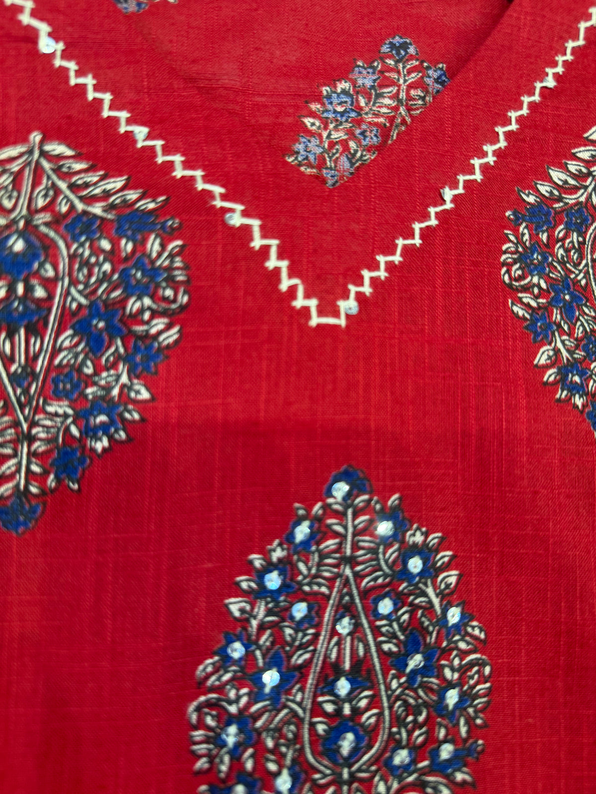 Marron Printed Pure Cotton Kurti With Pant -HSC1217