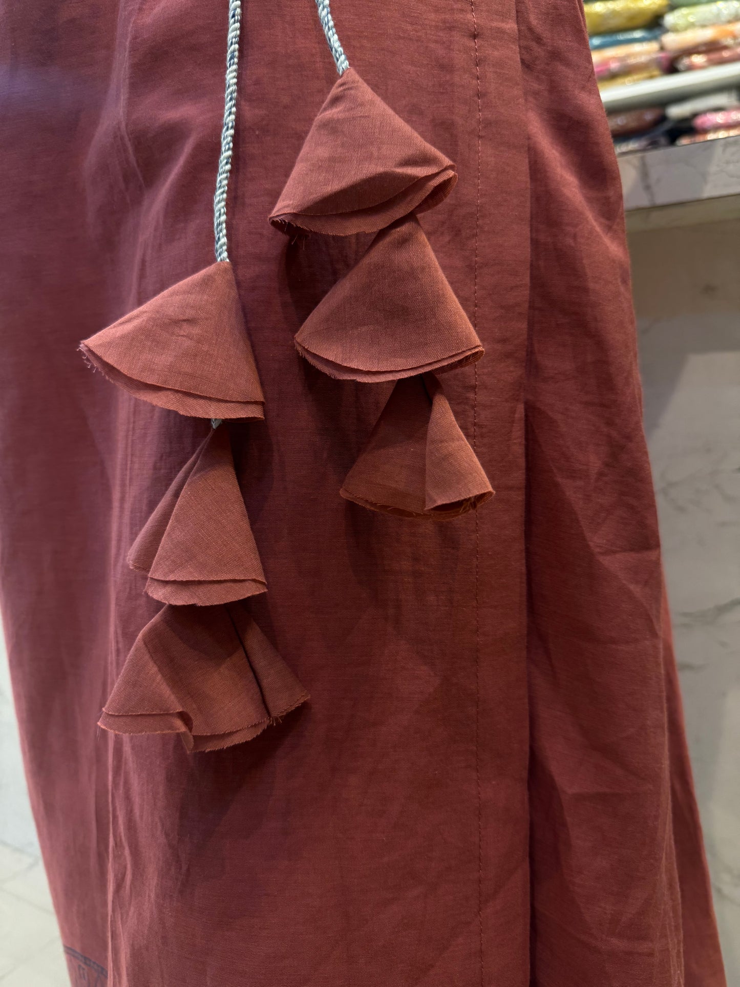 Dusty Rose Angrakha Kurti With Pant