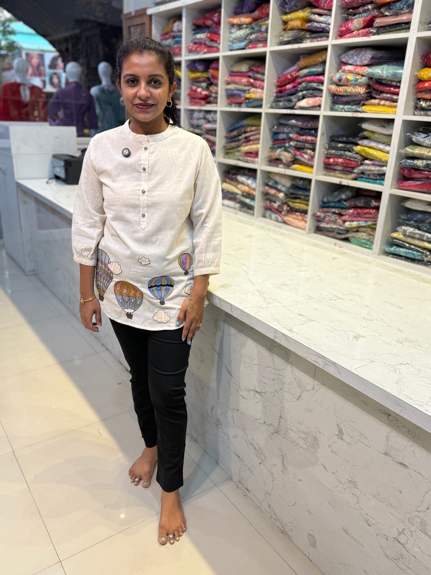 Half White Short Top