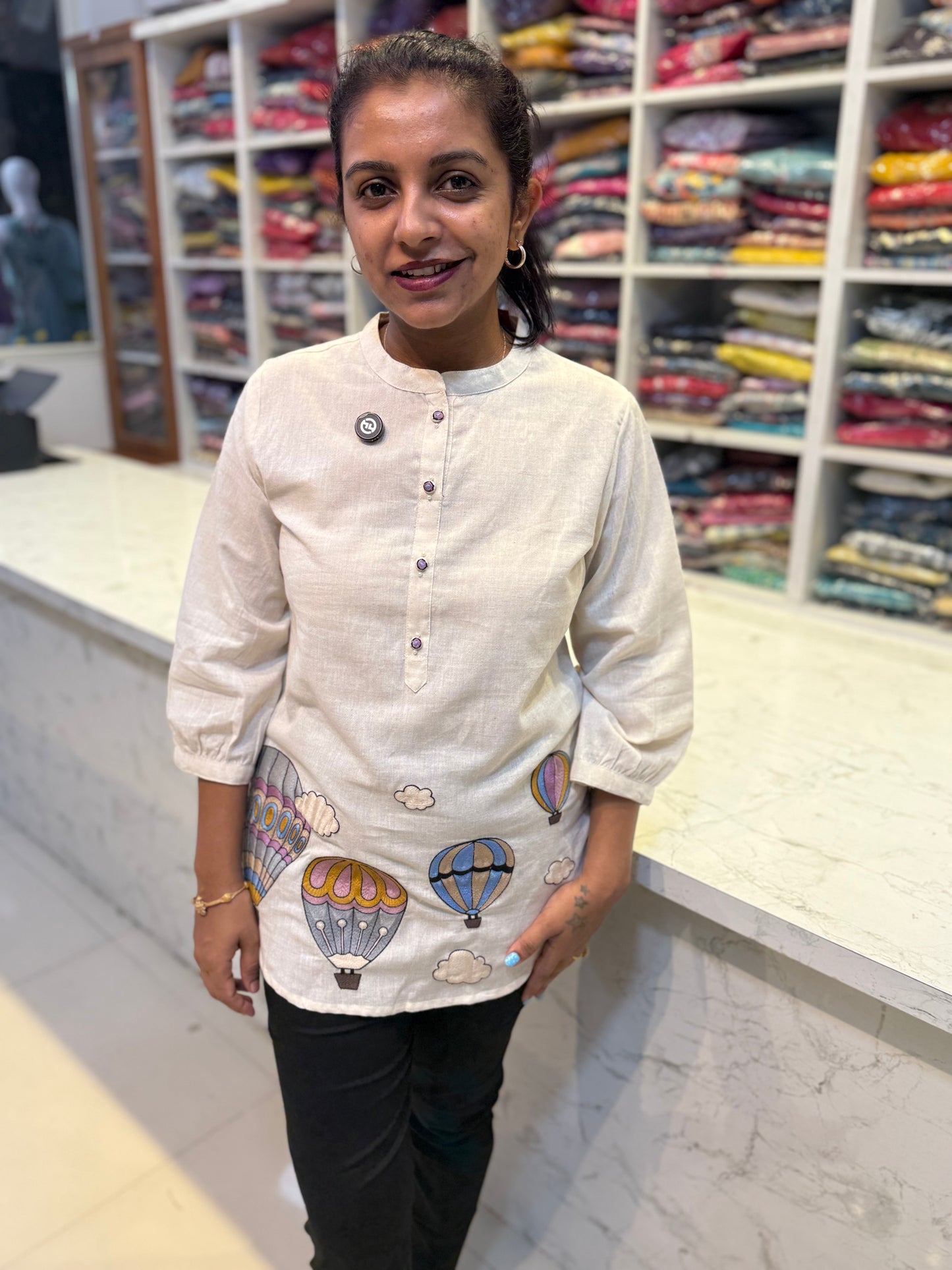 Half White Short Top