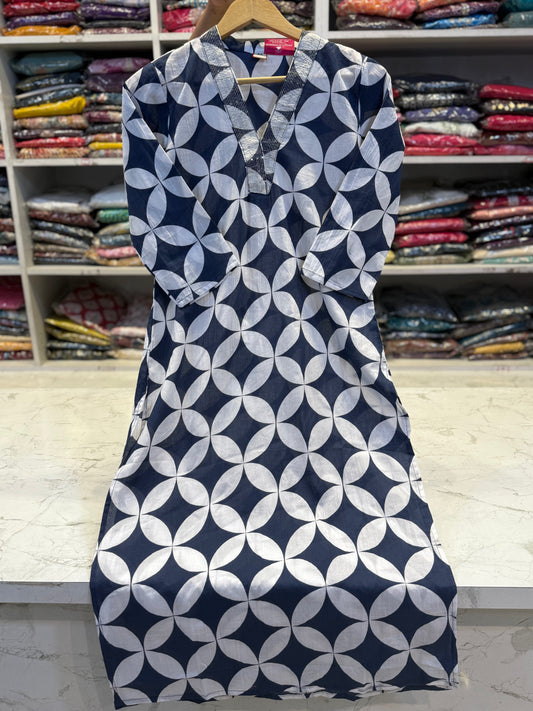 V neck Cotton Kurti