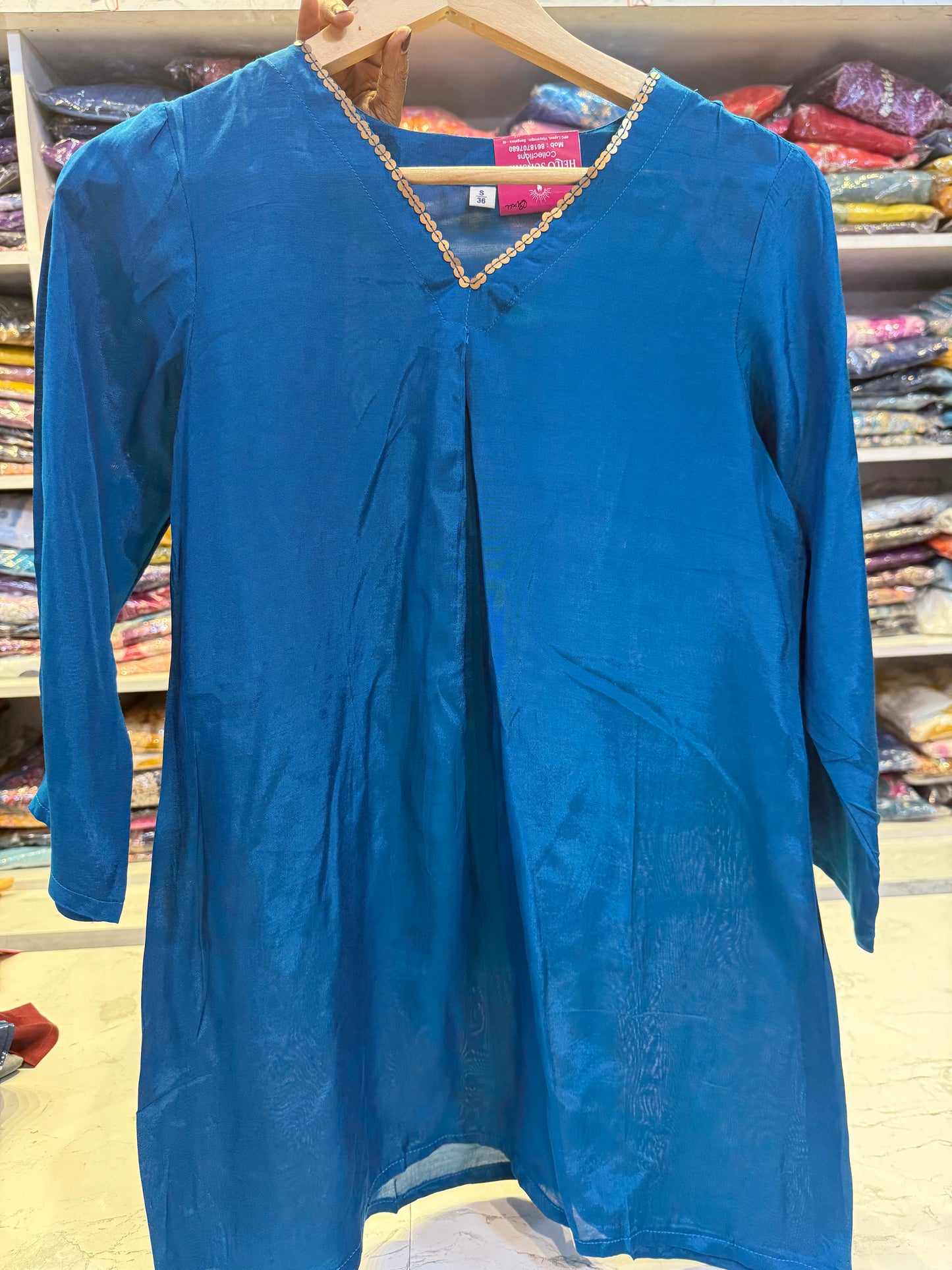 Pure Muslin v neck Tunics tops